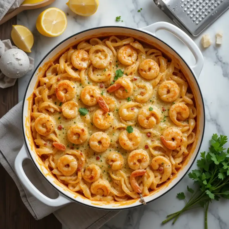 Shrimp Scampi Pasta Bake: Cheesy, Easy & So Comforting