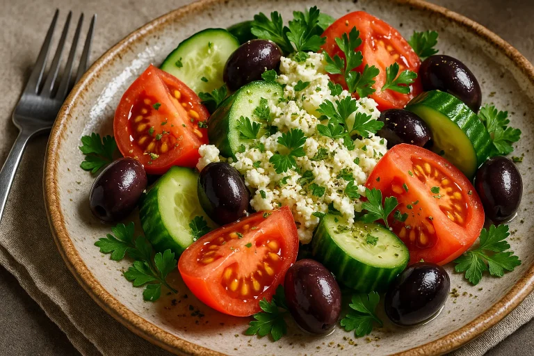 Quick & Healthy Greek Salad with Fresh Veggies