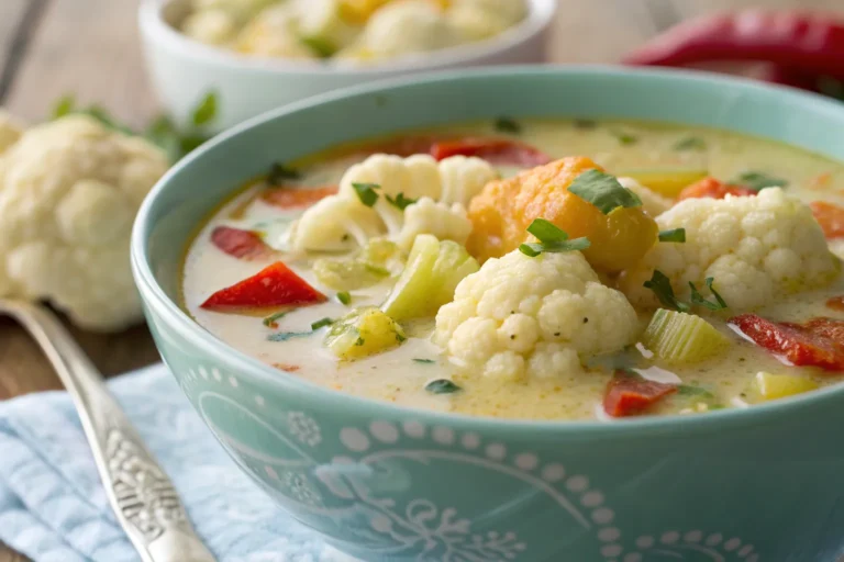 Healthy Mediterranean Cauliflower Soup