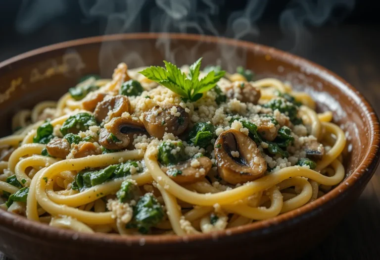 Parmesan Spinach Mushroom Pasta – Creamy & Easy One-Pot Dinner