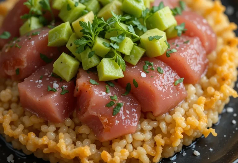 Tuna Avocado Crispy Rice Salad – Light, Crunchy, and Full of Umami