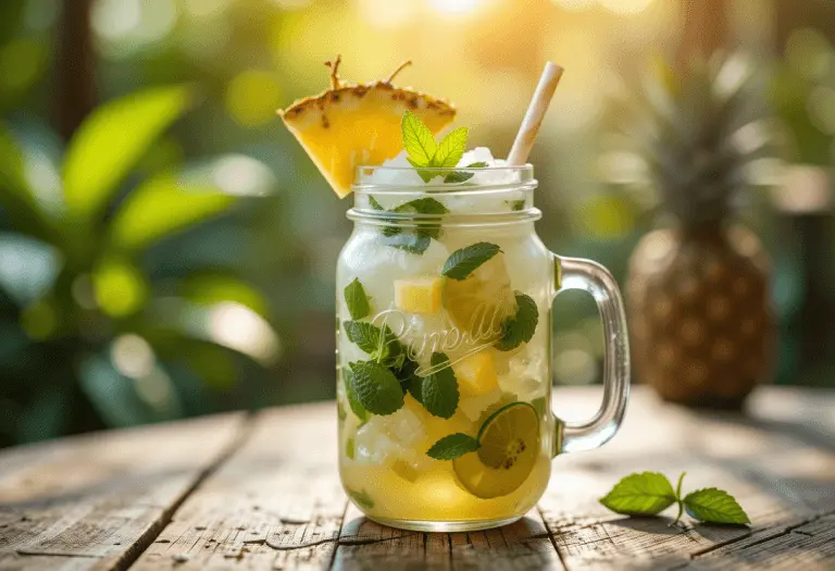 pineapple coconut mojito serving suggestion