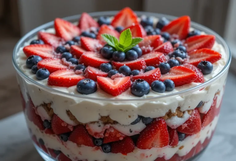 Patriotic Berry Trifle Recipe: A Simple Red, White & Blue Summer Dessert