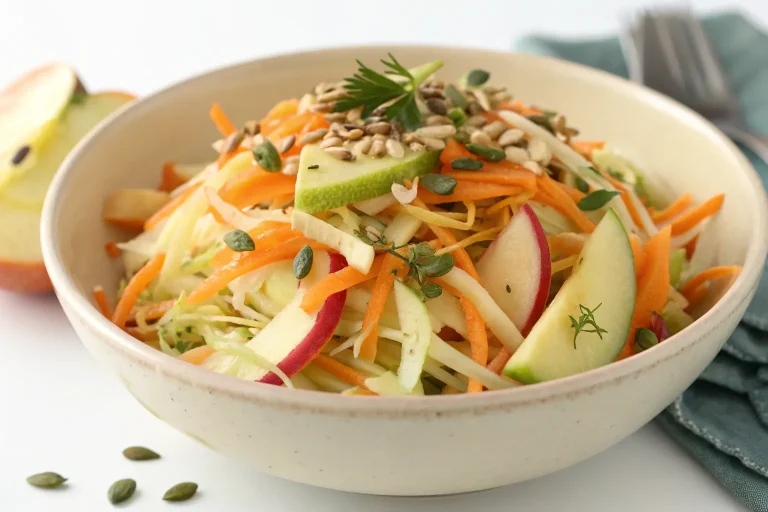 Crunchy Apple & Carrot Salad with Creamy Citrus Dressing