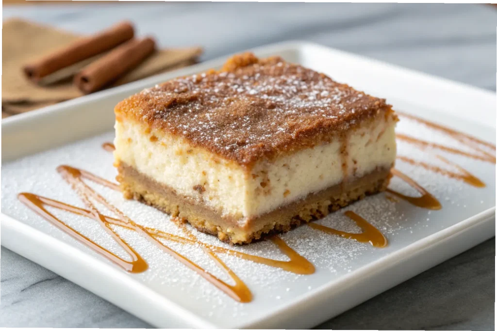 Cinnamon Churro Cheesecake Bars: