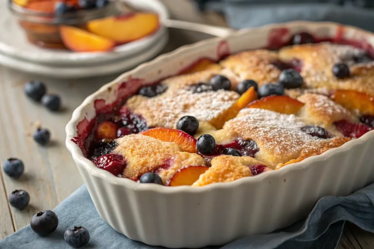 Easy Peach and Blueberry Cobbler: Sweet, Juicy & Comforting