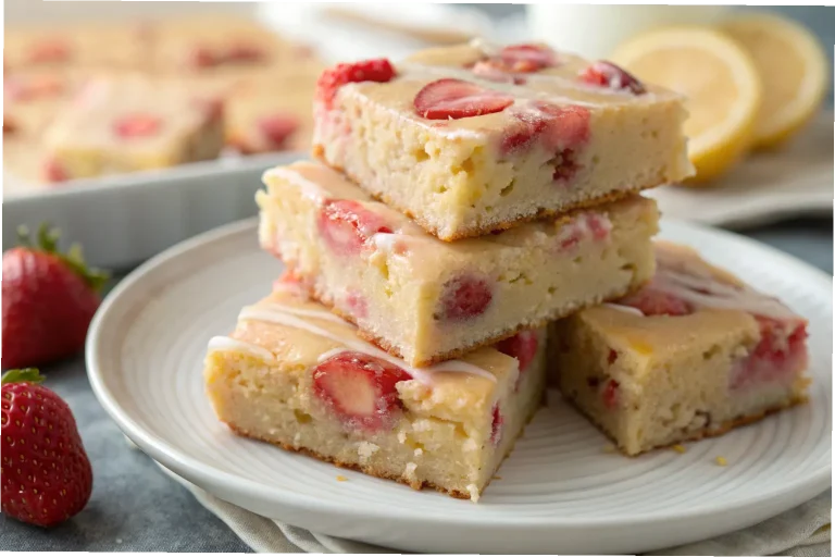 Strawberry Lemon Blondies Recipe