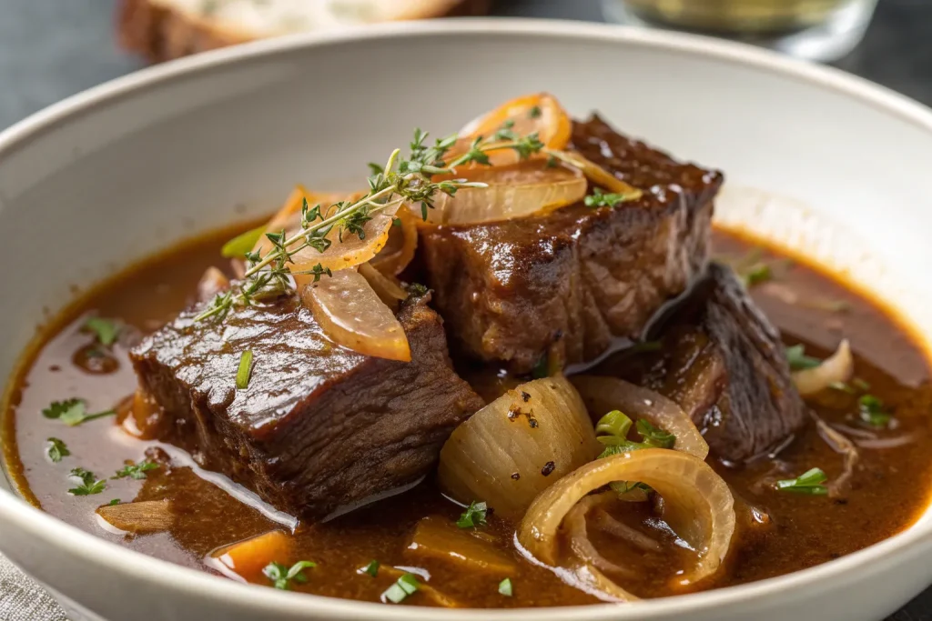 French Onion Beef Short Rib Soup
