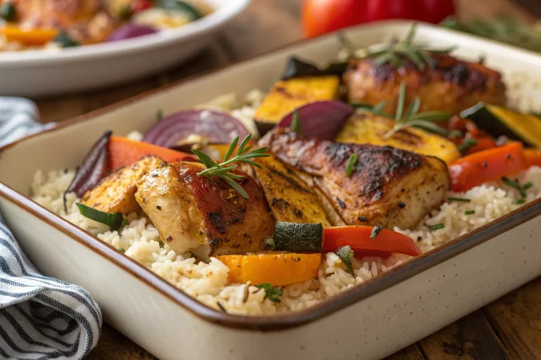 Chicken & Rice Bake with Fall Veggies