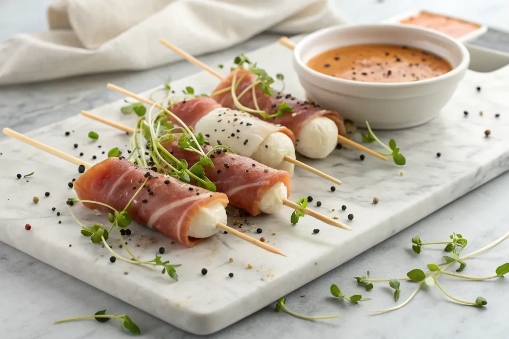 Prosciutto Wrapped Mozzarella Bites