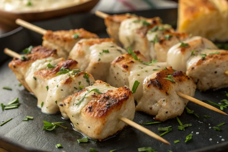 Grilled Ranch Garlic Parmesan Chicken Skewers: Flavor-Packed & Easy