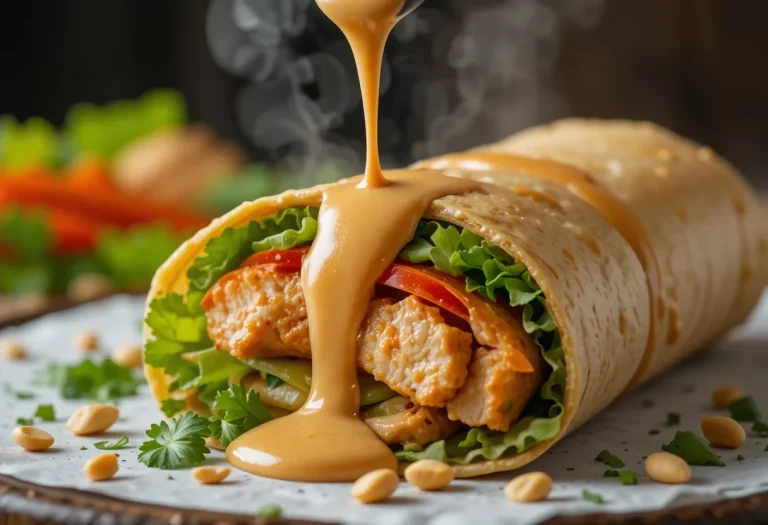 Thai Peanut Chicken Wraps – Bold, Crunchy & Ready in Minutes