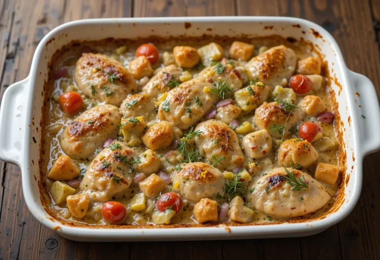 Dump-and-Bake Chicken Tzatziki Casserole – Fresh, Easy & Mediterranean-Inspired