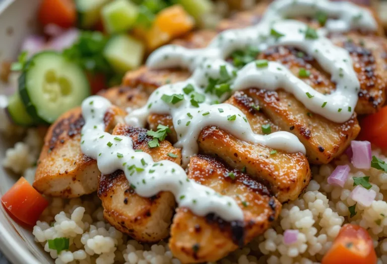 Greek Chicken Gyro Bowls with Tzatziki and Rice – Fresh, Fast, and Flavorful