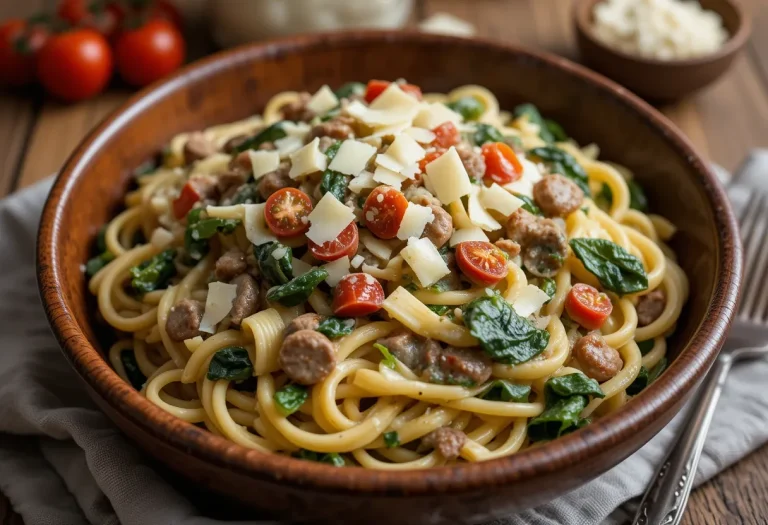 Tuscan Sausage Pasta in Creamy Sauce – A Comforting, Flavor-Packed One-Pot Meal