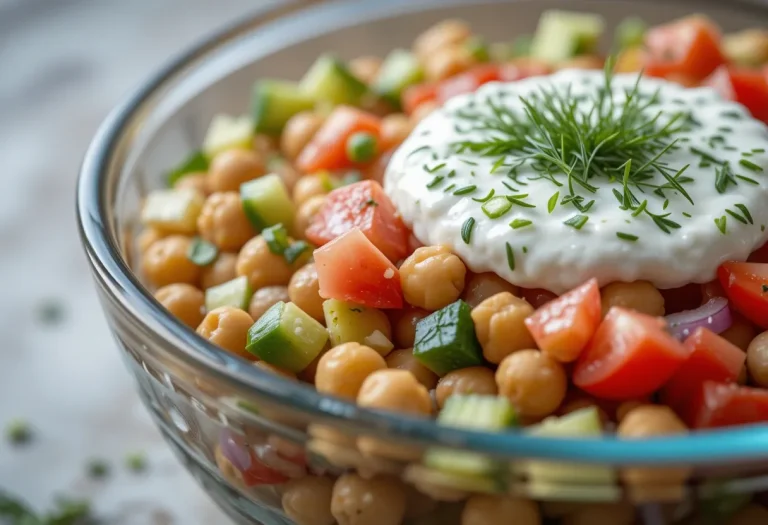 Mediterranean Tzatziki Chickpea Salad – Cool, Creamy & Packed with Plant Power