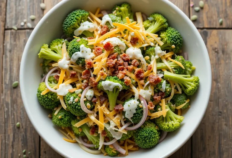 Broccoli Salad with Cheese & Ranch – Creamy, Crunchy & Crowd-Pleasing