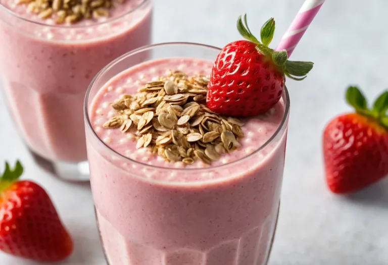 Strawberry Oatmeal Breakfast Smoothie – Nutritious, Filling & Refreshing