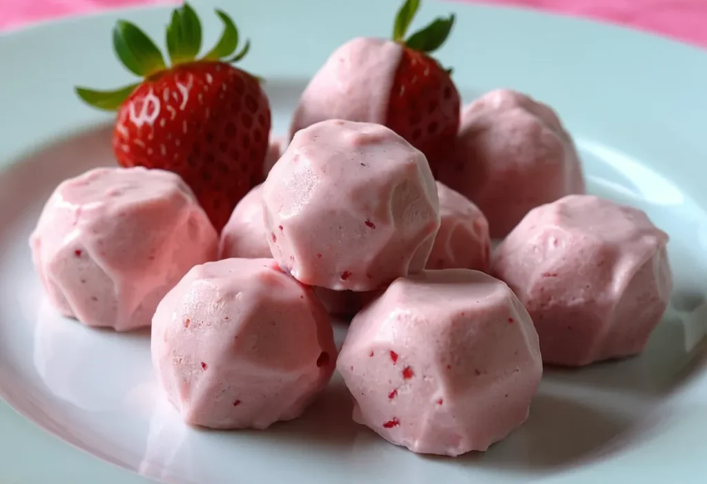 Frozen Strawberry Yogurt Bites