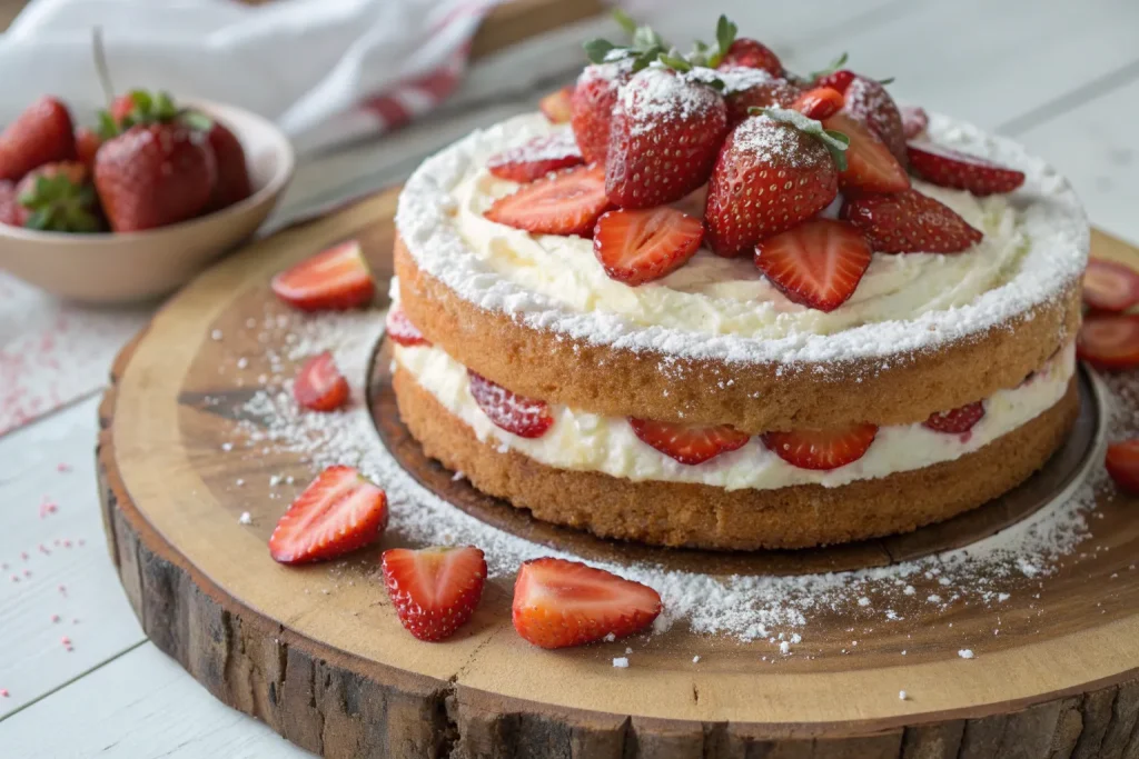 Moist Baked Strawberry Cake with Fresh Cream: A Sweet Slice of Summer