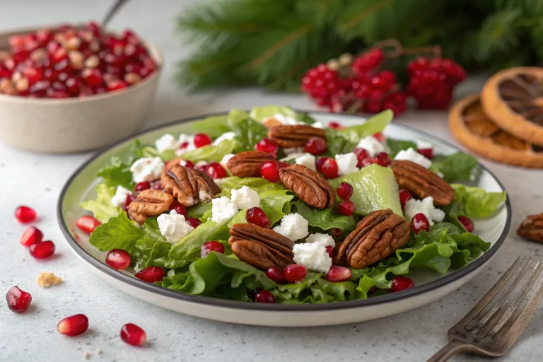 Festive Christmas Salad with Pomegranate, Feta & Candied Pecans