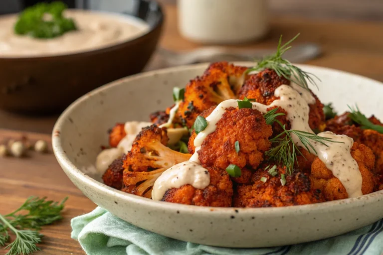 Harissa Cauliflower with Tahini Dill