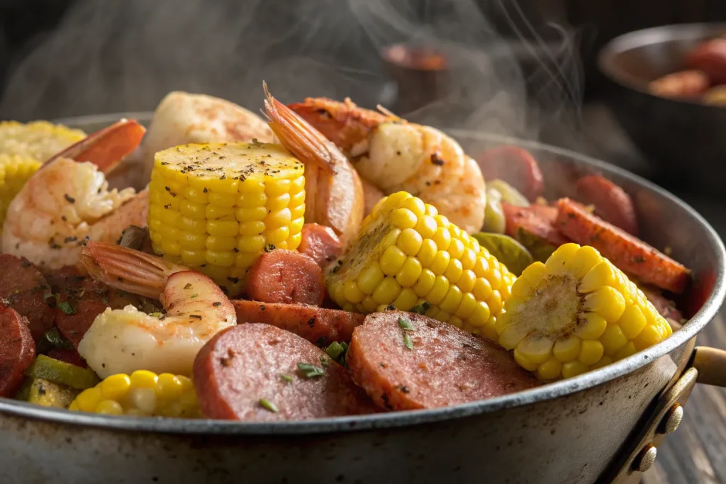 Seafood Boil with Shrimp, Corn, and Sausage