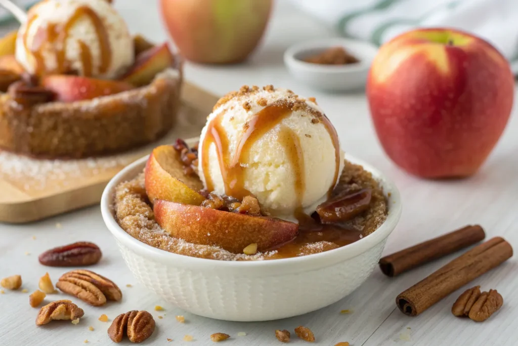 Air Fried Apple Wedges with Caramel