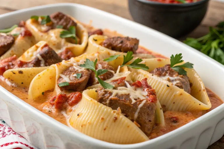 Creamy Paprika Steak Shells