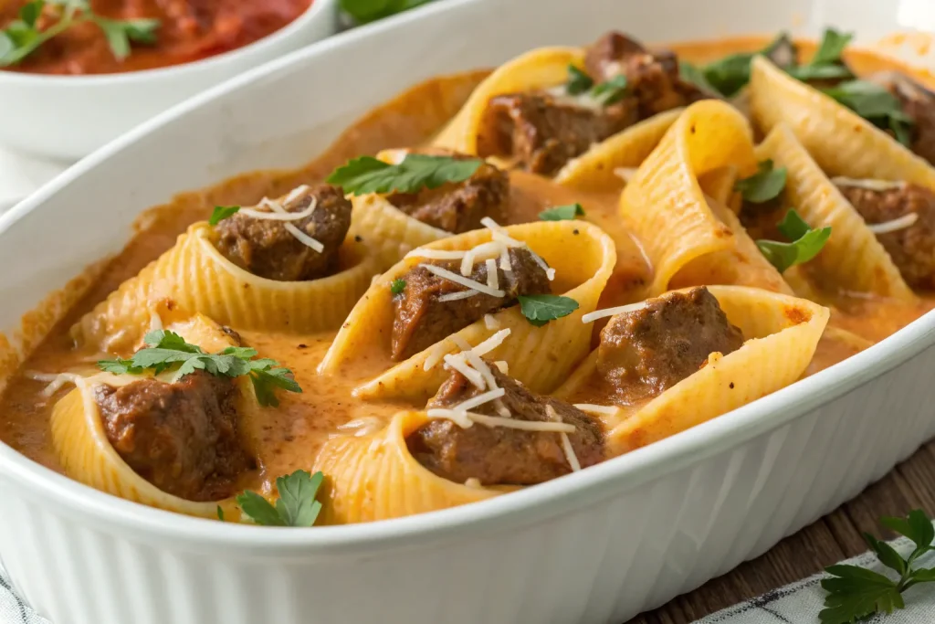 Creamy Paprika Steak Shells