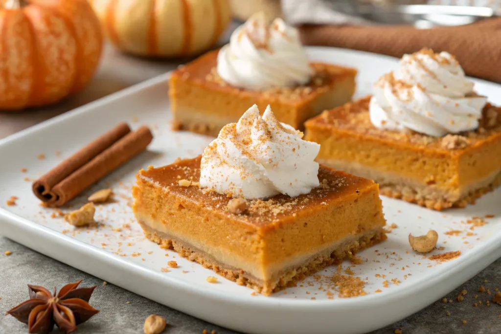 Pumpkin Pie Bars with Graham Crust