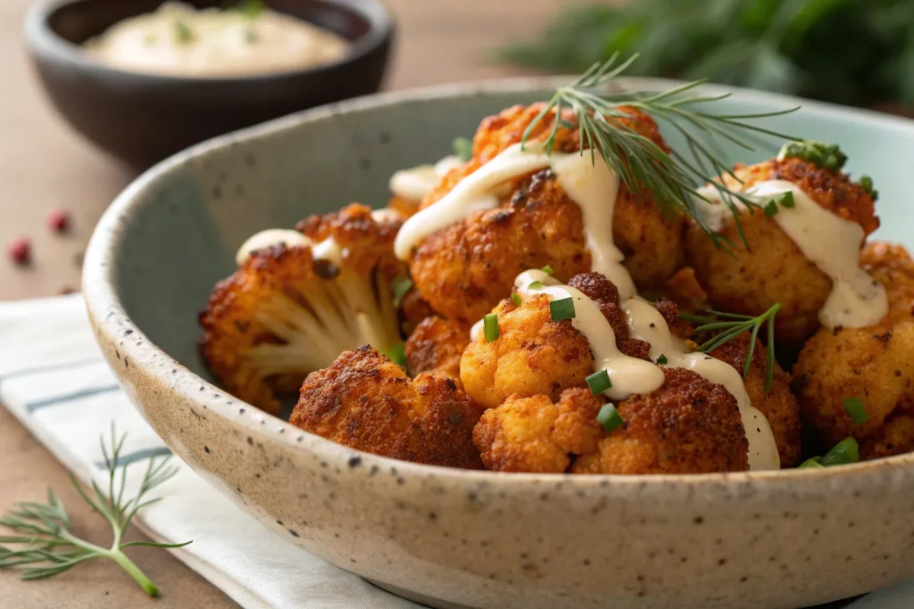 Harissa Cauliflower with Tahini Dill