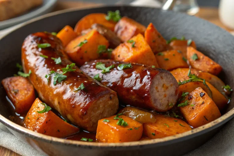 Honey Garlic Sausage Sweet Potatoes – Easy Fall Dinner