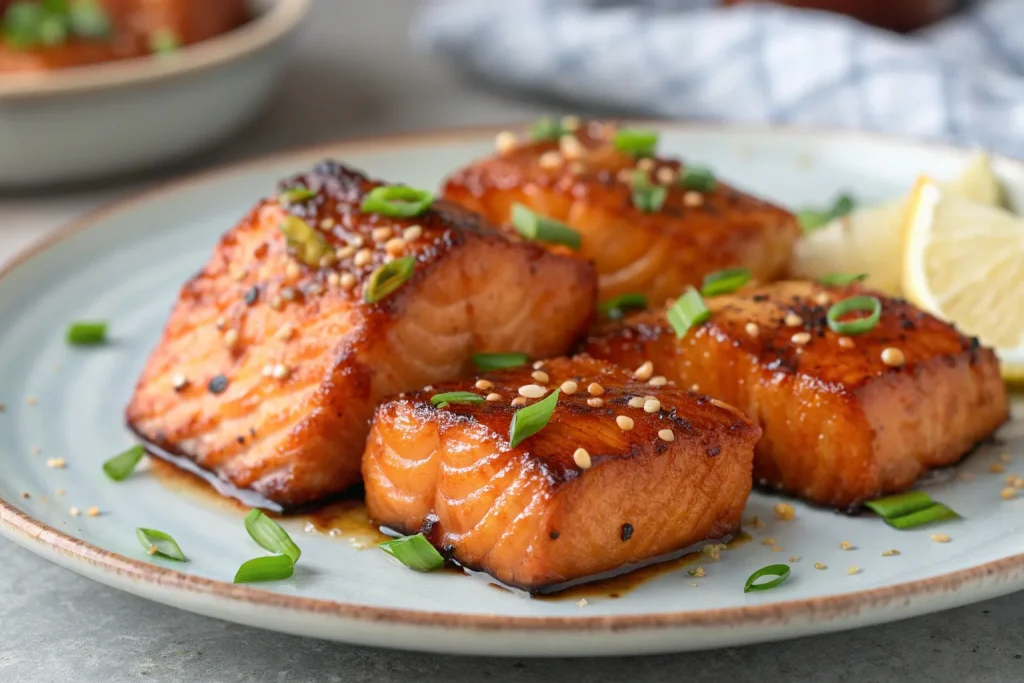 Honey Garlic Salmon Bites