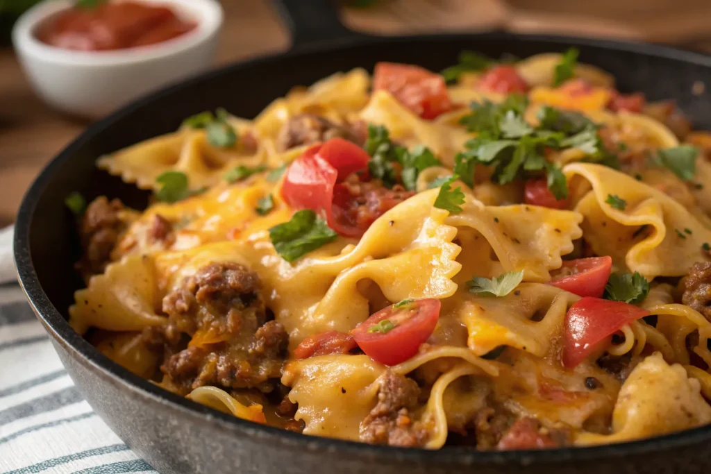 Cheesy Beef Taco Pasta