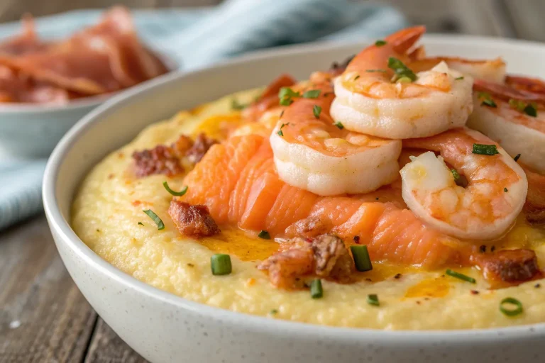 Shrimp and Salmon Cheesy Grits