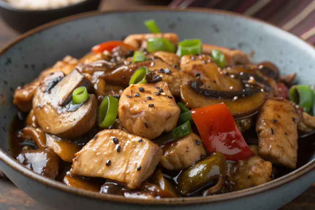 Easy Black Pepper Chicken with Mushrooms
