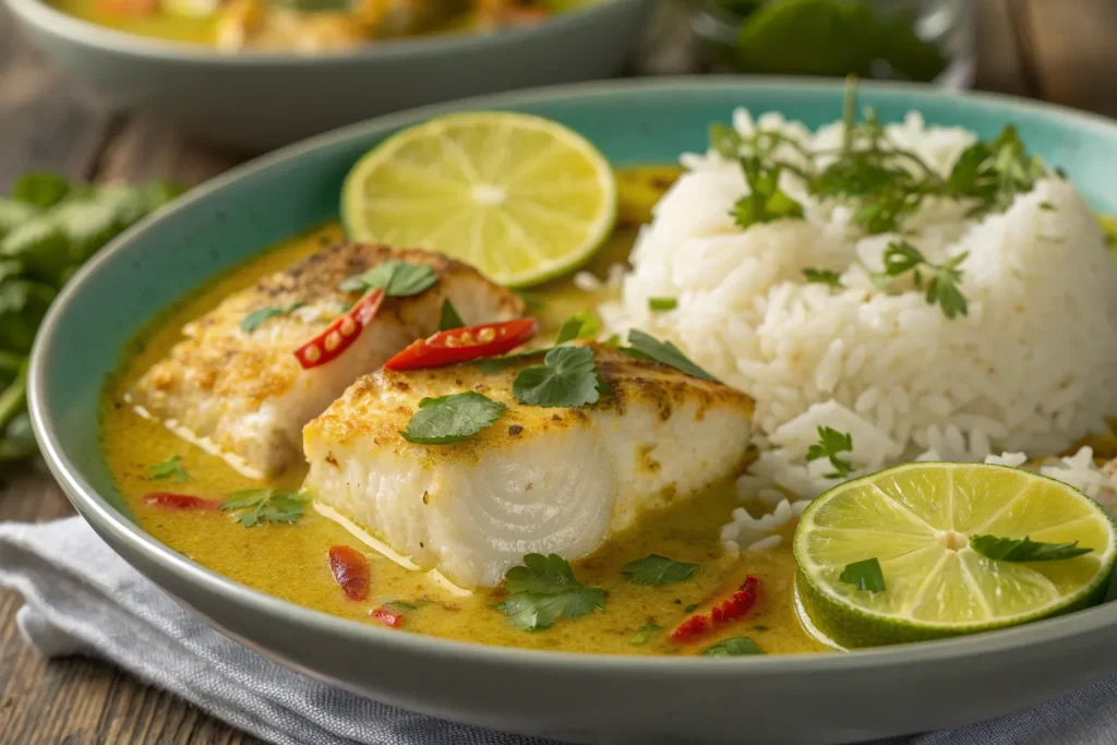 Easy Coconut Lime Fish Curry with Jasmine Rice