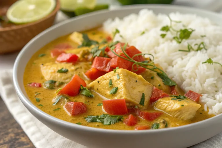 Easy Coconut Lime Fish Curry with Jasmine Rice