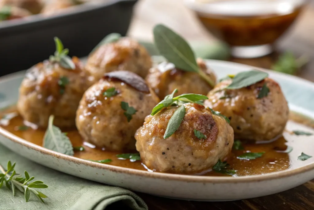 Apple and Sage Turkey Meatballs