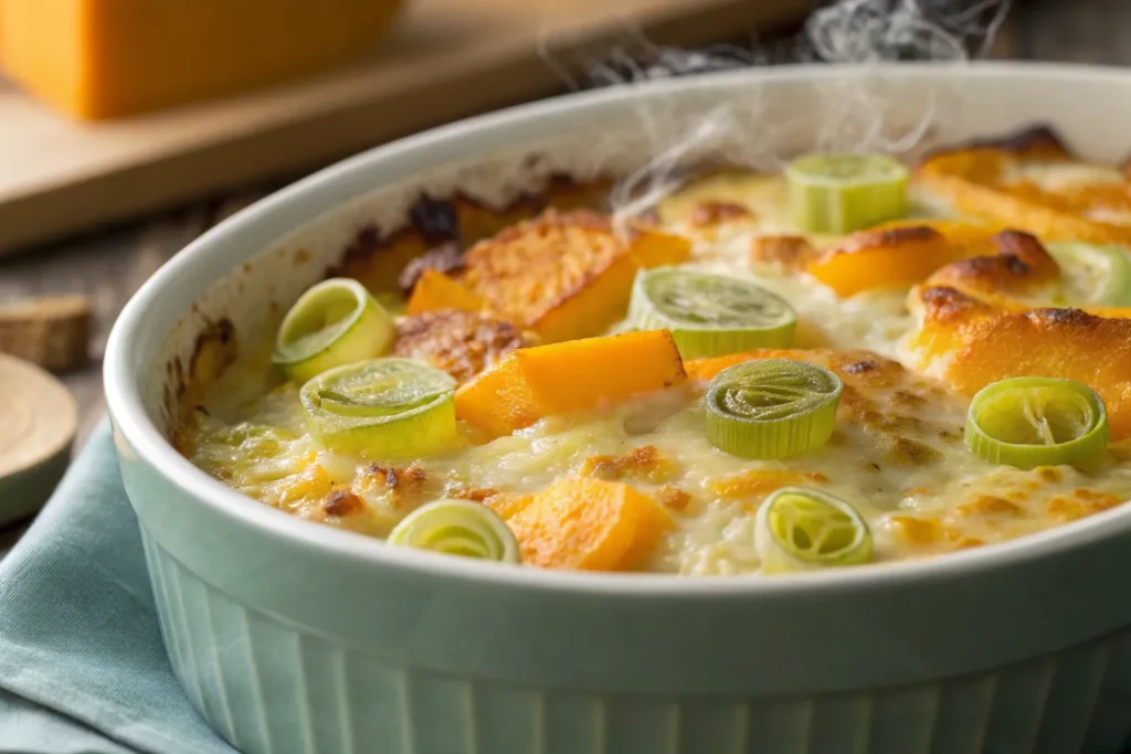 Butternut Squash Gratin with Leeks
