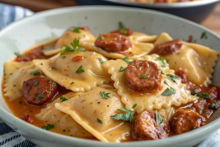 Cajun Sausage Ravioli Pasta