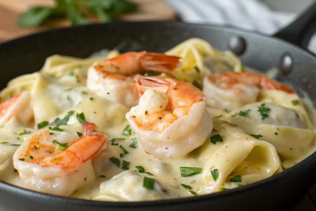 Cheese Tortellini Shrimp Alfredo