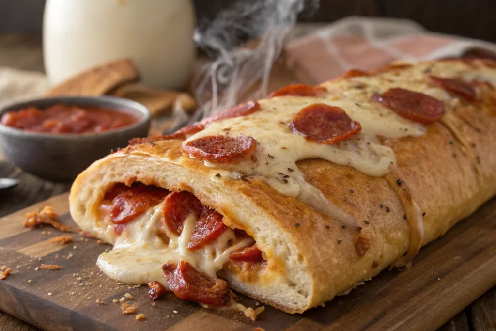 Cheesy Pepperoni Stromboli Bake