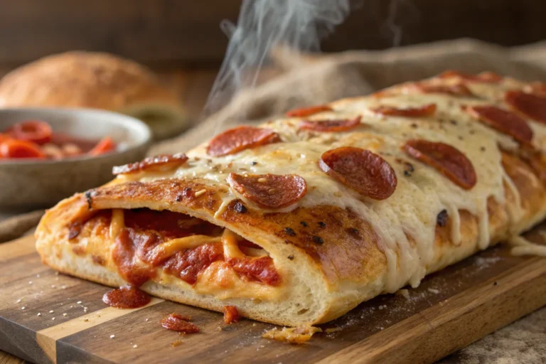Cheesy Pepperoni Stromboli Bake