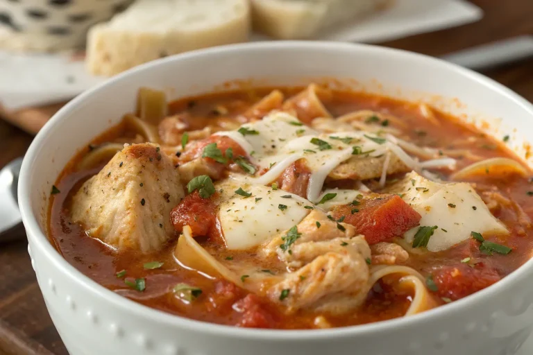 Crockpot Chicken Parmesan Soup