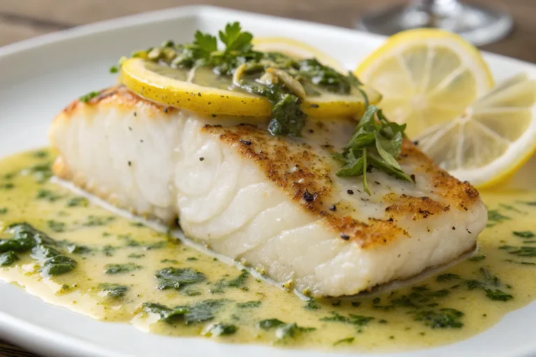 Delish Grilled Cod with Lemon Herb Sauce