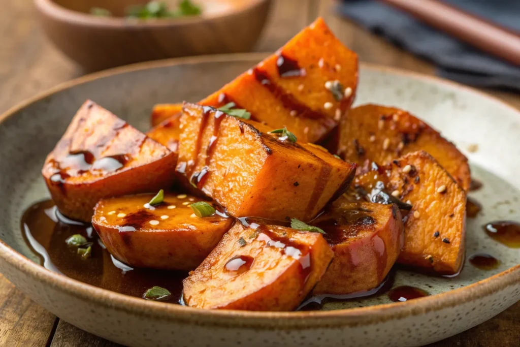Melting Sweet Potatoes with Maple Miso
