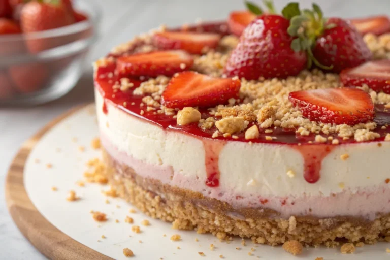 No-Bake Strawberry Crunch Cheesecake