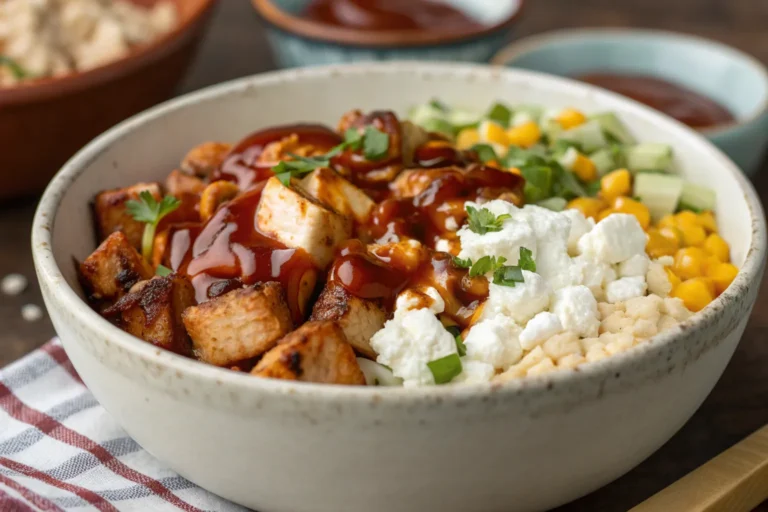 Quick Cottage Cheese BBQ Chicken Bowl